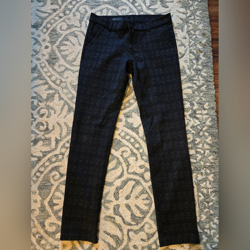 Kut Black Dark Grey Patterned Skinny Stretch Pant Sz 8